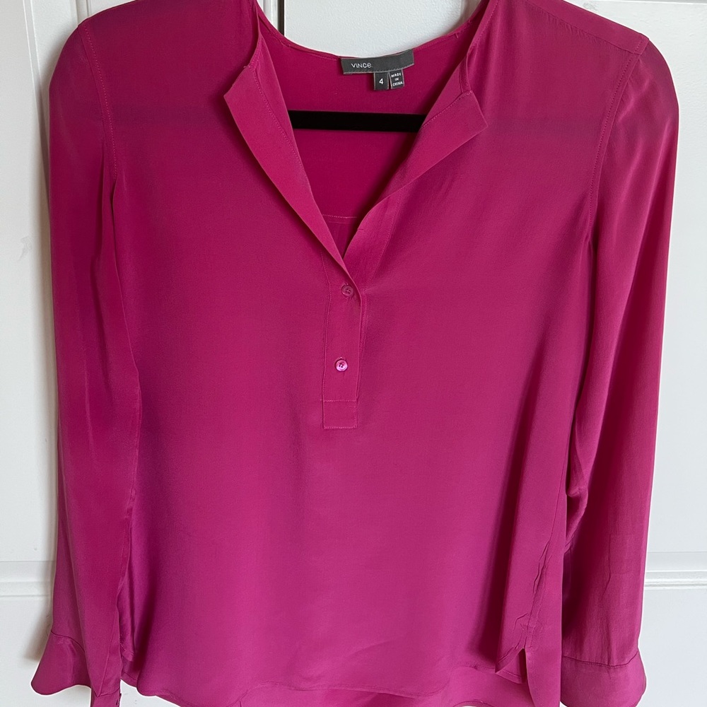 Vince silk blouse top size 4
